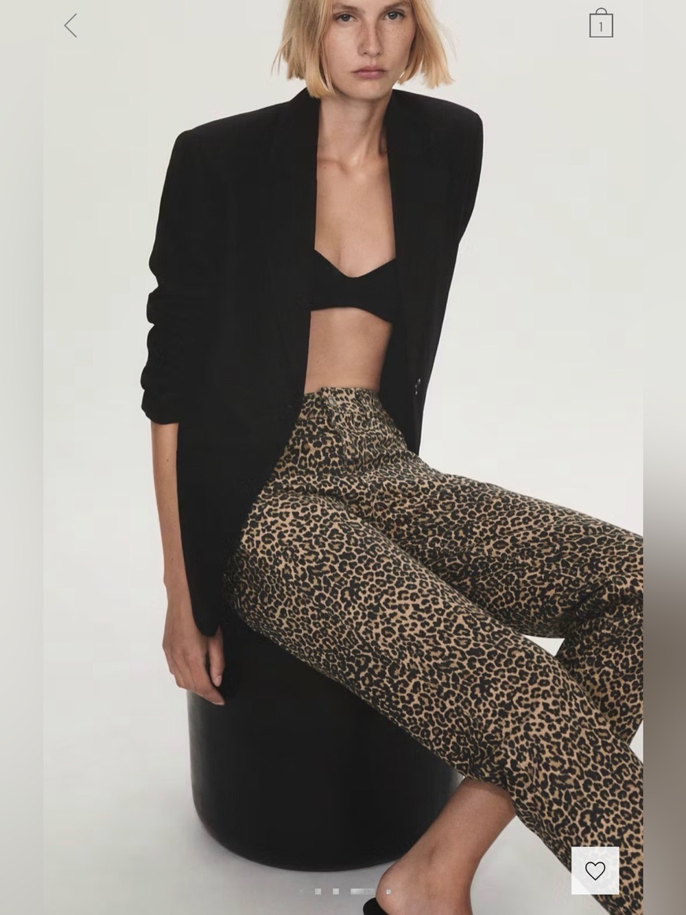 Leopard print straight jeans